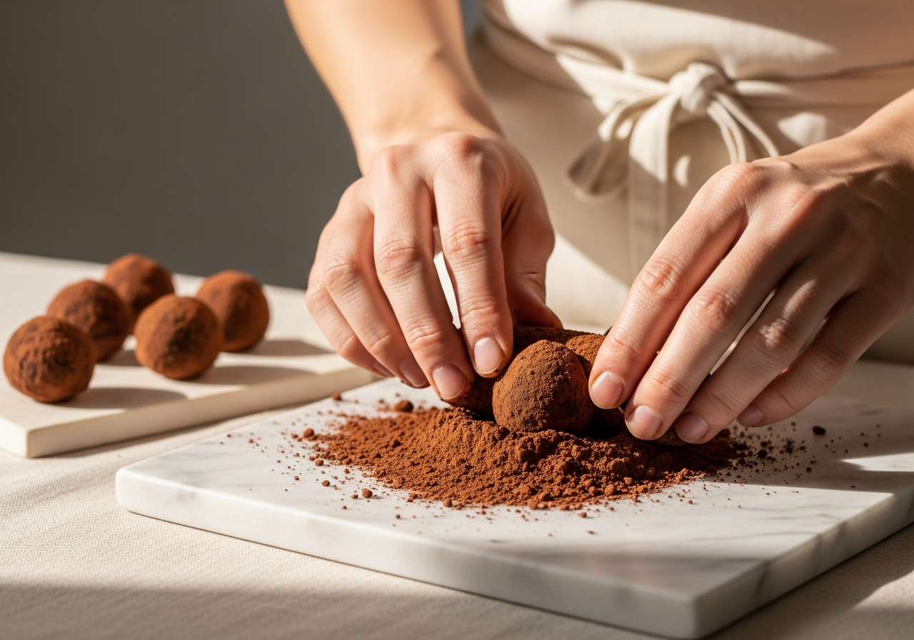 Hand-rolling truffles